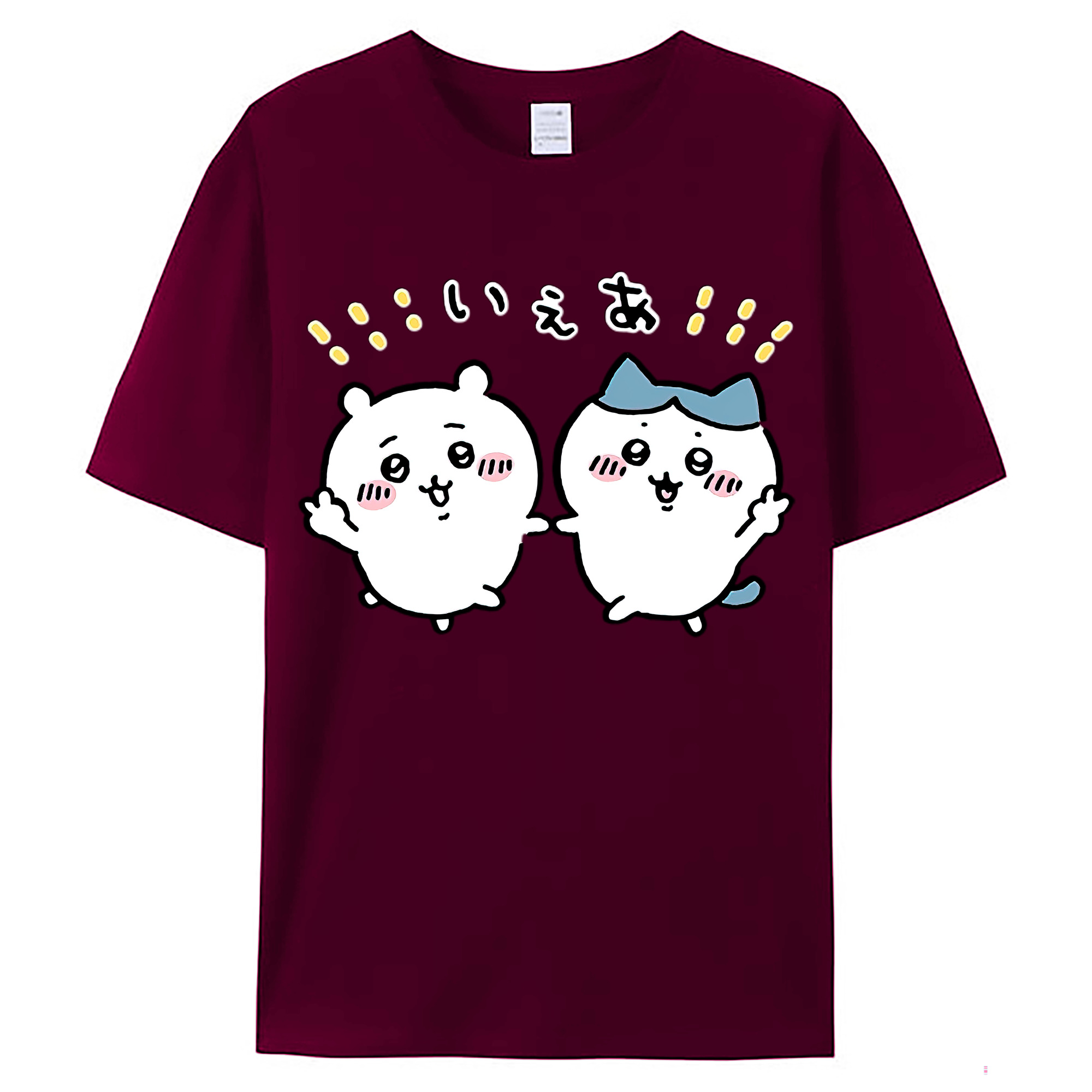（画像用） ちいかわ ハチワレ Chii-kawa hachiware レディースカジュアルプリントTシャツ（綿100％）